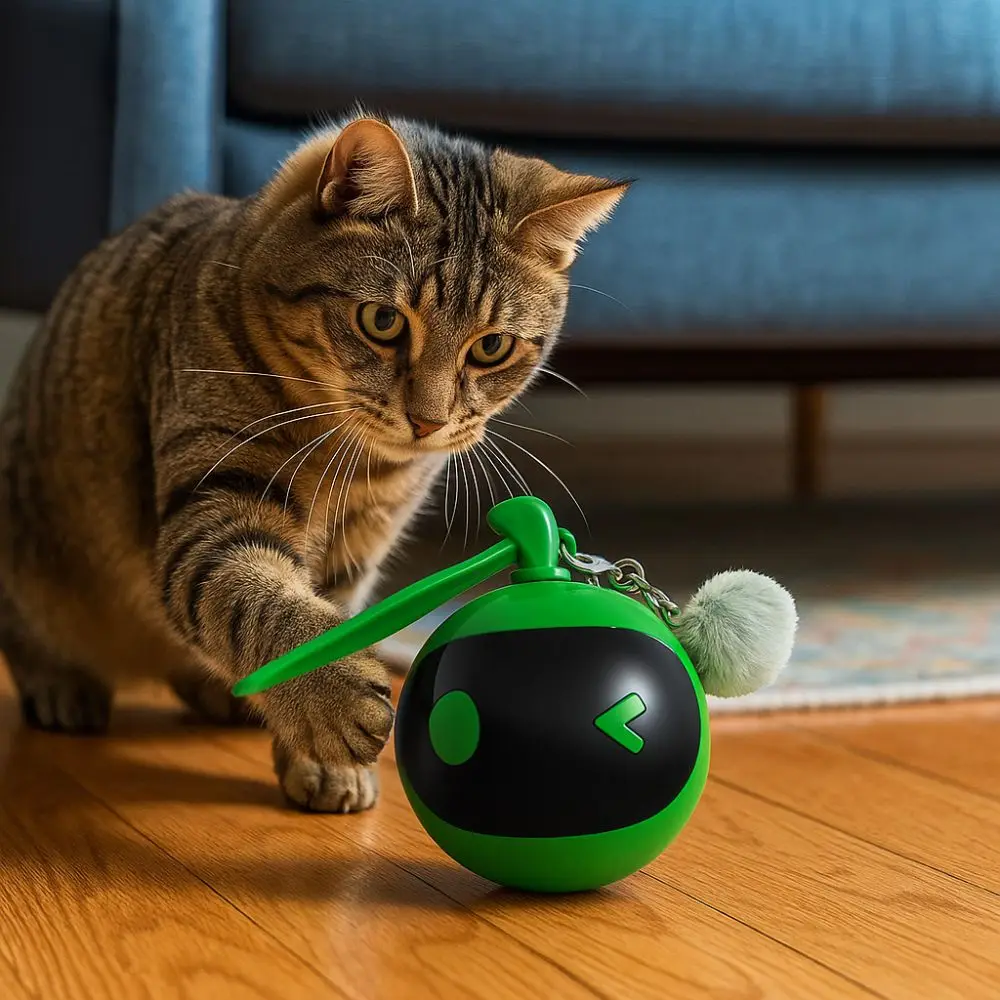 

USB Smart Electric Cat Toy Sounding Multi-mode Automatic Moving Ball Touch Activated Plastic Rechargeable Cat Toy Indoor