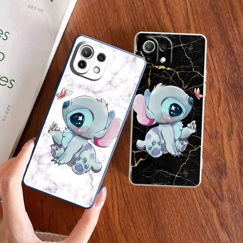 Stitch Disney Case for Xiaomi Mi 10 11 12T Lite Pro 5G C40 Poco X3 X4 NFC M5s GT 10T M3 F3 GT F4 Pro Matte Colors Liquid Phone