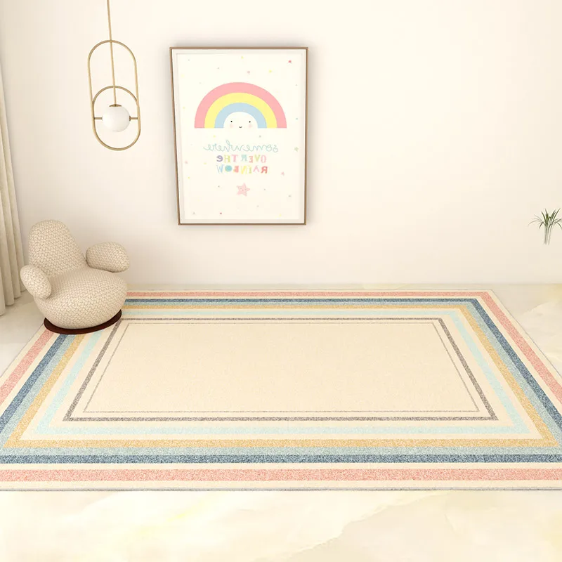 

Cute Rainbow Girl Area Rug for Kids Bedroom Bedside Non-Slip Floor Mat Large Living Room Carpet Home Decor
