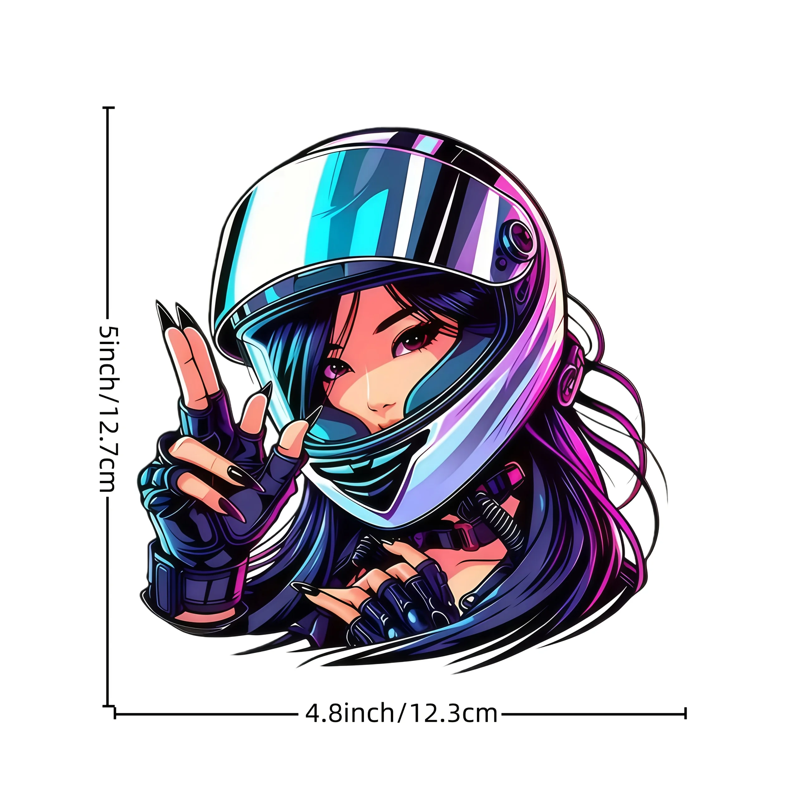 Anime Helmet Biker Girl Waterproof Vinyl Stickers for Car Motorcycle Laptop Luggage