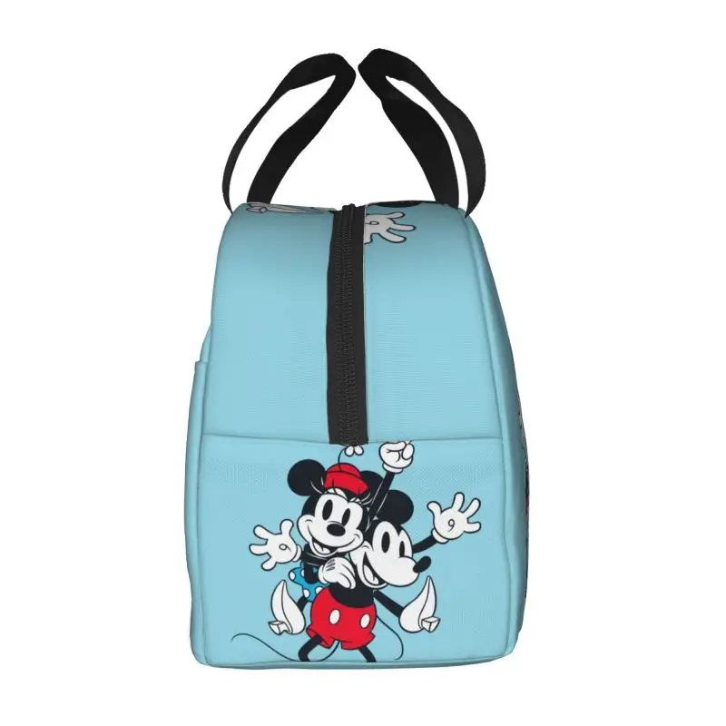 Custom Mickey & Minnie Insulated Lunch Bag for Women Resuable Cartoon Thermal Cooler Lunch Tote Office Picnic Travel