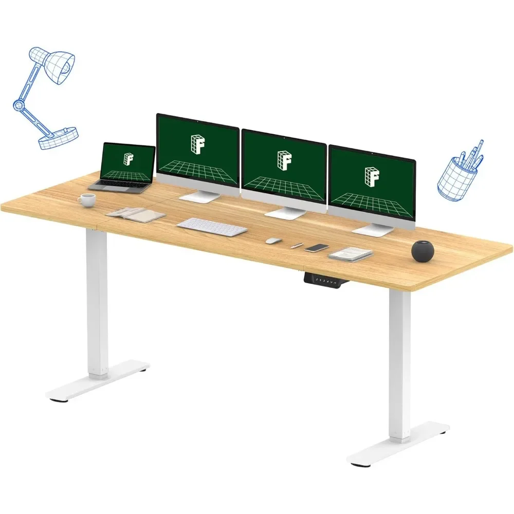 

79 x 32 Inch Dual Motor Standing Desk, Computer Desk with Memory Controller, Home Office Desk with Splice Board