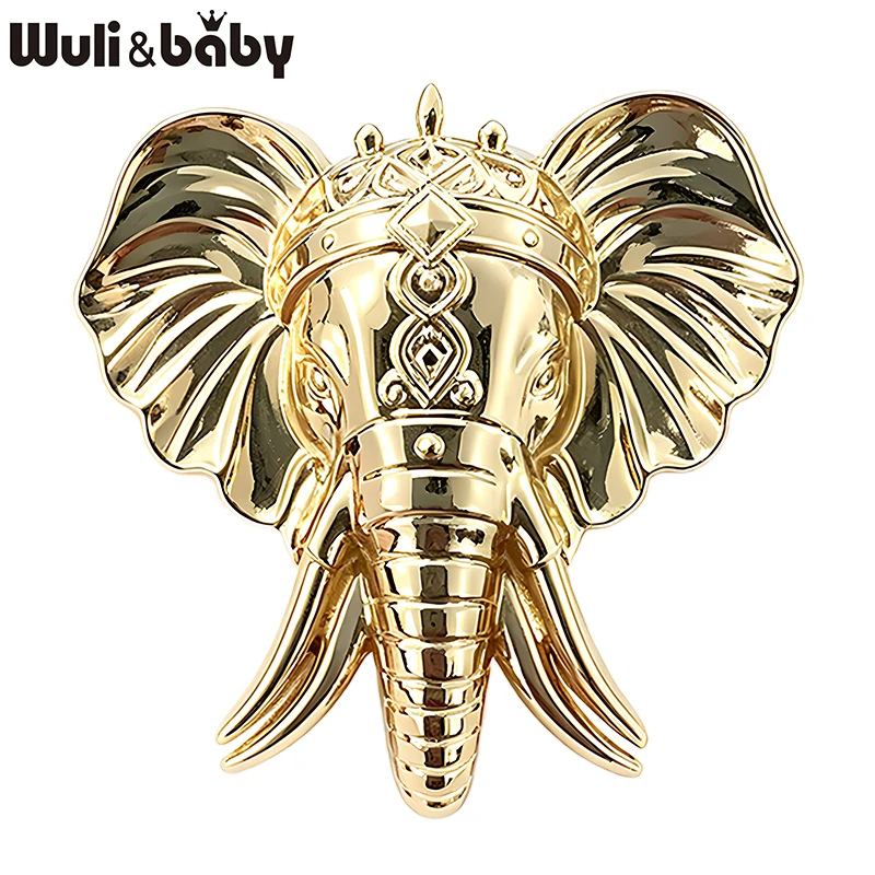 Wuli&baby Vintage Elefantenkopf-Broschen für Frauen Unisex 5-Farben Emaille Tier Party Casual Broschen Geschenke – Detail 2