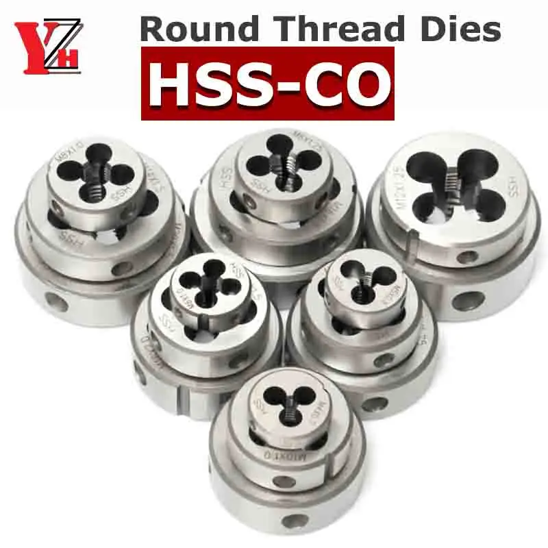 HSS-CO M35 8% Thread Die Metric Round Dies Fine Teeth Cutting Tool Right Hand External Thread For Stainless Steel M6 ~ M33