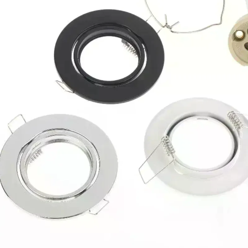 1Set Round Recessed LED Downlight Frame Fixture Cutout Holders For MR16 GU10 LED Spot Light Bulb Socket Lamp Replacement Parts