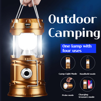 LED Camping Light Solar Horse USB Rechargeable Portable Lightweight Foldable Outdoor Emergency Light Hiking Anti-Hurricane Flash