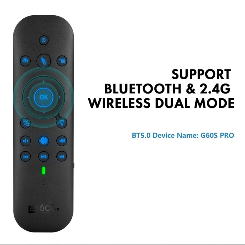 G60S PRO BT Voice Remote English+Russian Voice Backlight 2.4G Bluetooth Dual Mode Remote For Android TV BOX Projector