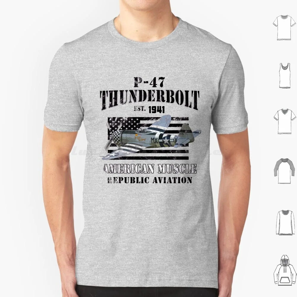 P-47 Thunderbolt Wwii Fighter American Muscle Vintage T Shirt Cotton Men Women DIY Print P47 Thunderbolt Wwii Ww2 World War 2