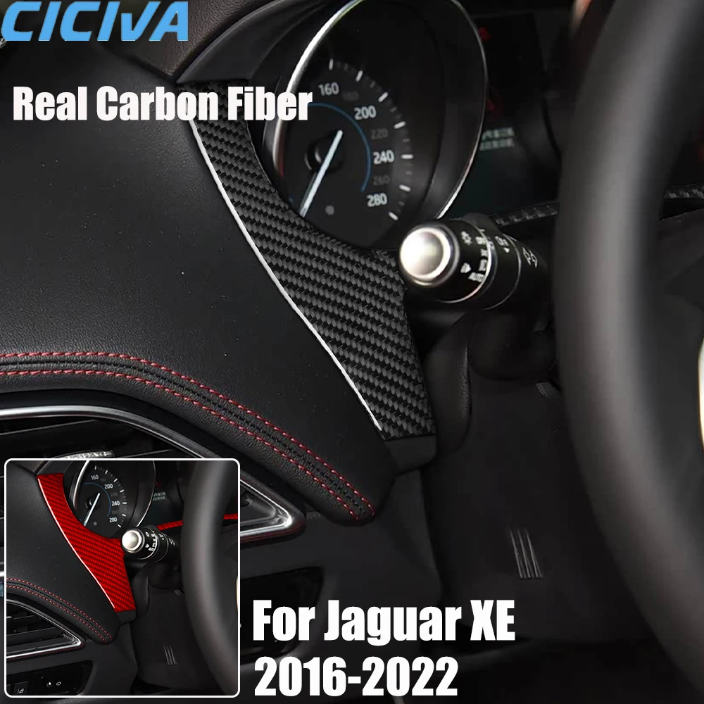 Real Carbon Fiber Car Accessories Speedometer Trim Cover Soft Sticker For Jaguar XE 2016 2017 2018 2019 2020 2021 2022