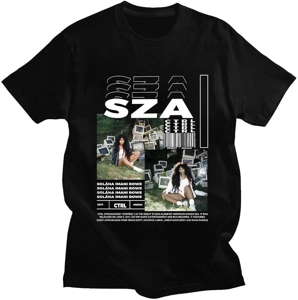 SZA Ctrl Music Album Cover Graphic T-Shirt Men Women Retro Style Fashion T Shirt Overd Summer Cotton T Shirts