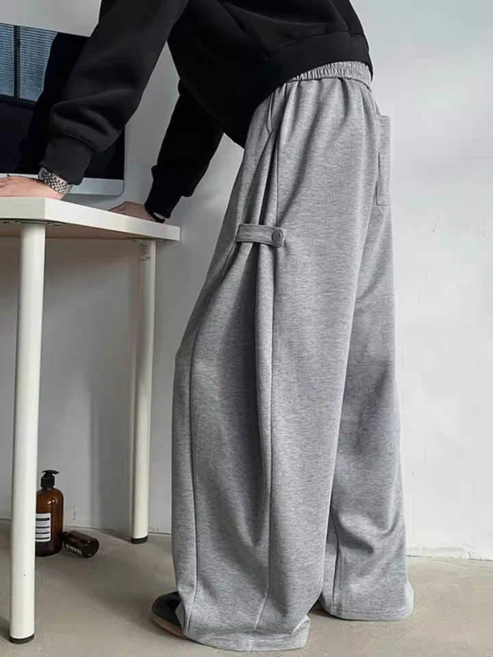 ey Deconstructed Spor Loose Fit Men's Sweatpants American Street Sle Heavyweight Casual Long Trousers for Autumn Winter