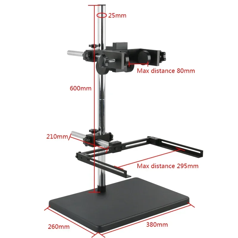 Digital Video Camera Machine Vision Adjustment Test Microscope Stand Fixture Range 25-80mm Aluminum alloy Base 48LED Ring Light