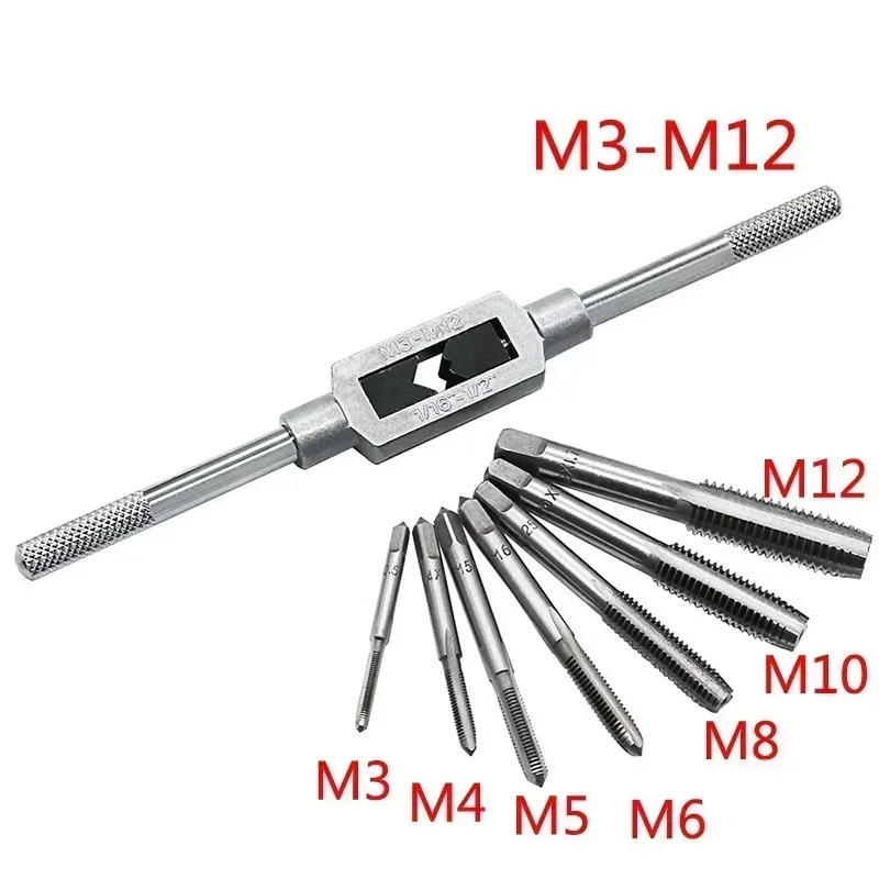 

6/8 шт. Hss ручной метчик, метчик Schrodraad, метрическая пробка, метчик M3 M4 M5 M6 m8 M8 M12 Met Verstelbare, метчик 1/16-1/2 дюйма