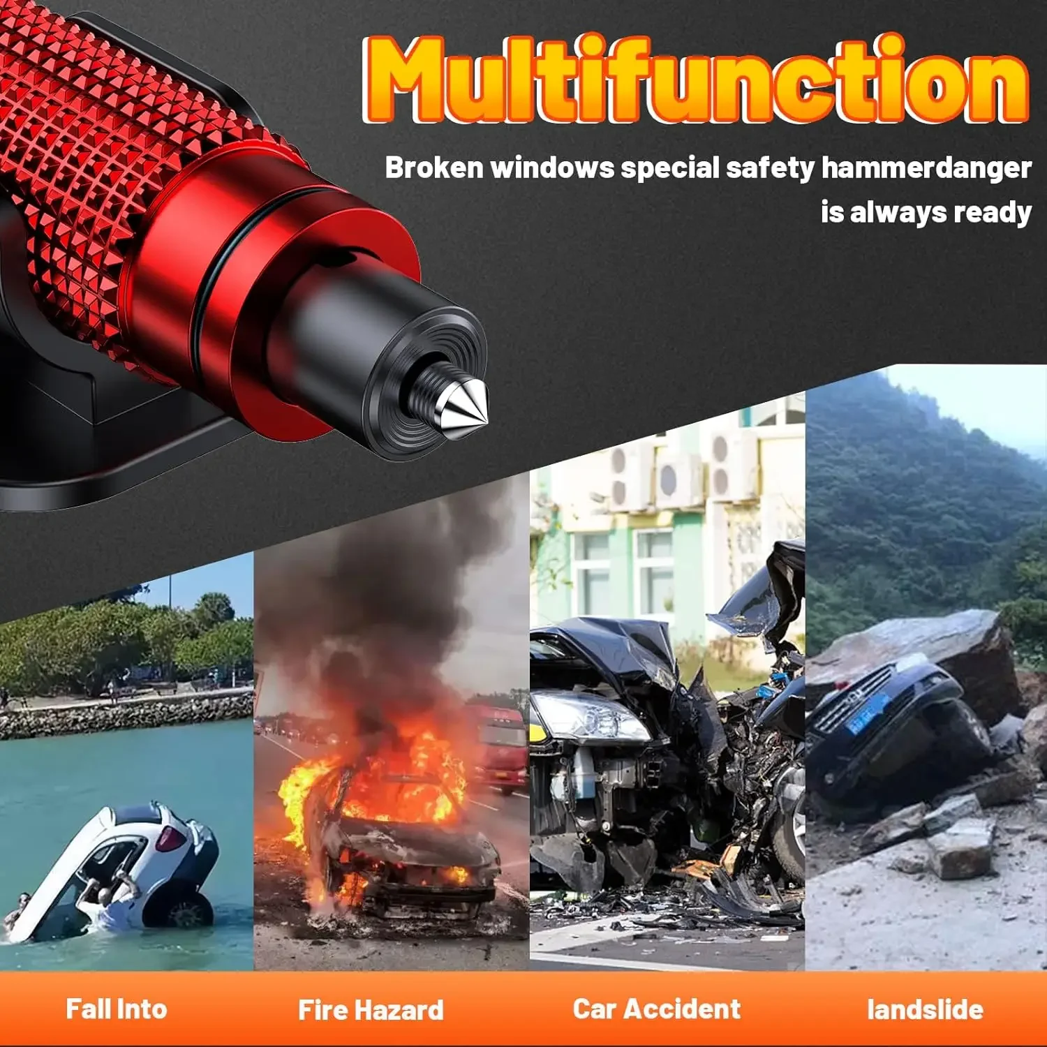 Car Glass Car Safety Hammer Multifunctional Small Tool, Window Breaking Artifact, Mini Portable Emergency Car Escape Hammer