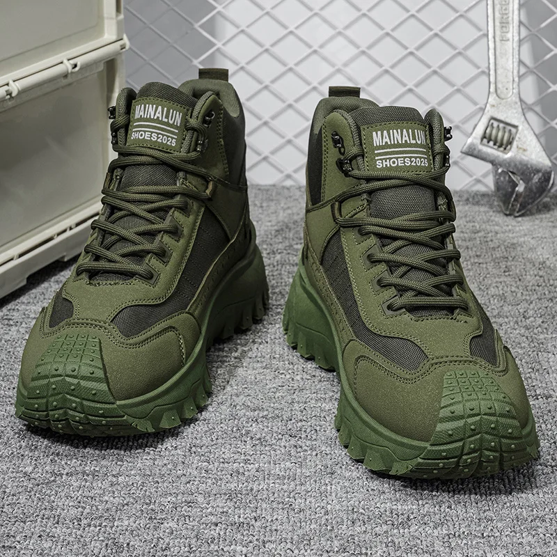 Nouvelles bottes de randonnée pour hommes, chaussures de trail athlétiques à tige haute et grandes tailles, chaussures de marche décontractées légères et confortables à semelle épaisse, Suita