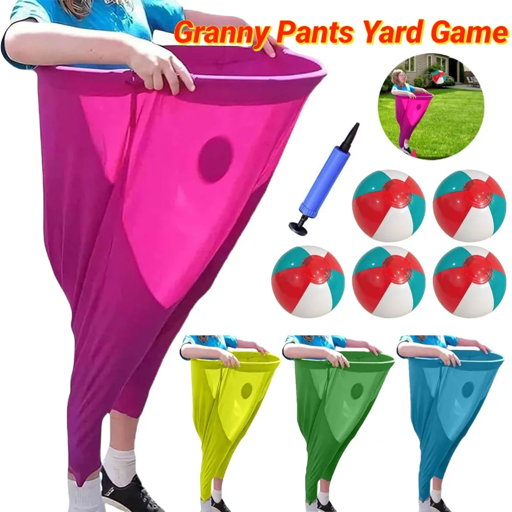 Pantaloni della nonna Set da gioco da giardino Riunione di famiglia Giochi da prato da giardino Pantaloni giganti Adulti all'aperto Genitore Bambino Palle da lancio Puntelli da gioco Giocattoli