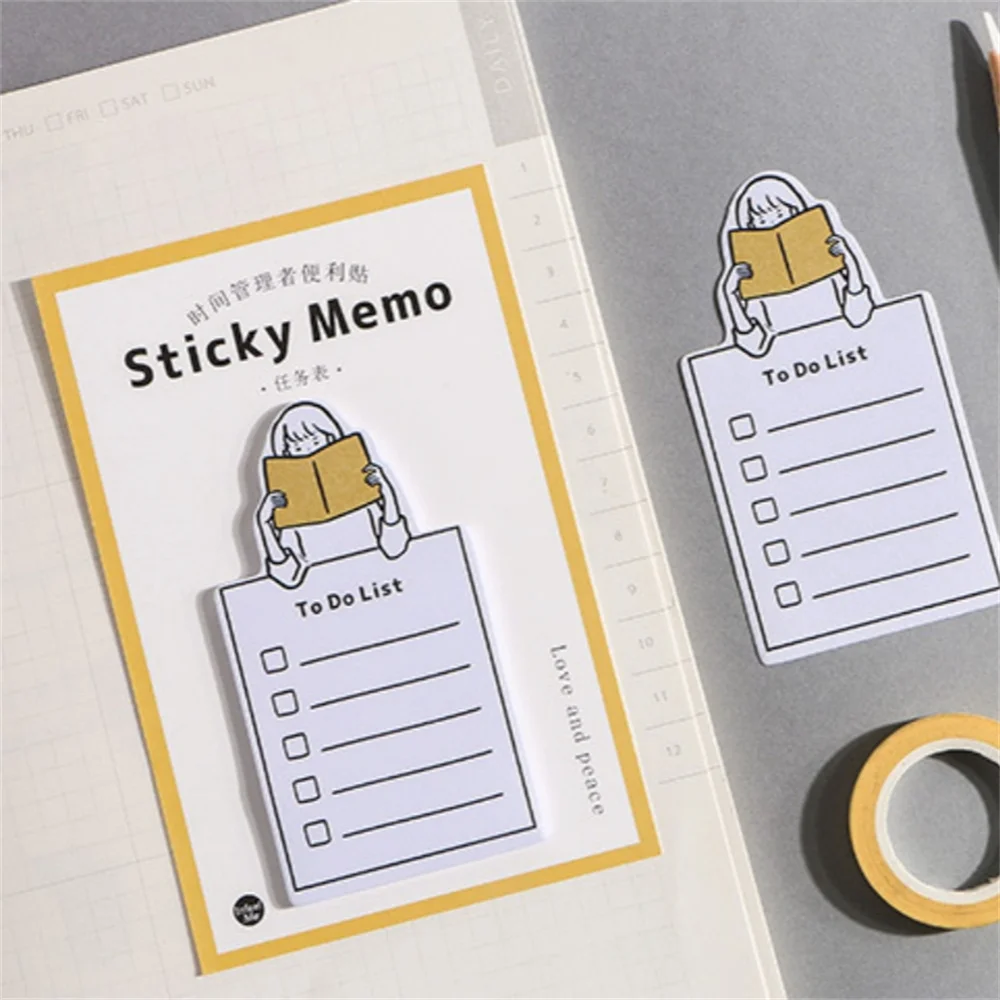 Sticky Note Memo Pad, Sticky Notes, Time Manager Series, Message Memo, Escritório, Material escolar, Papelaria criativa, 30 Sheets