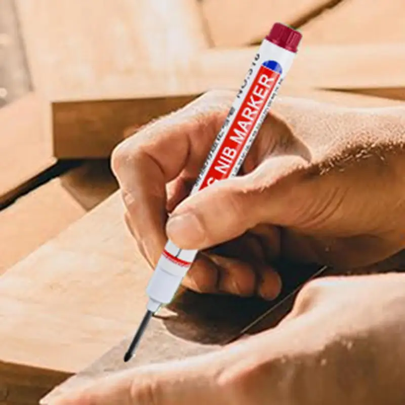 Waterproof Marker Quick-Dry Long Nose Marking Tool Colorful Carpenter Deep Reach Marking Tools Architectural Marker Ink Scriber