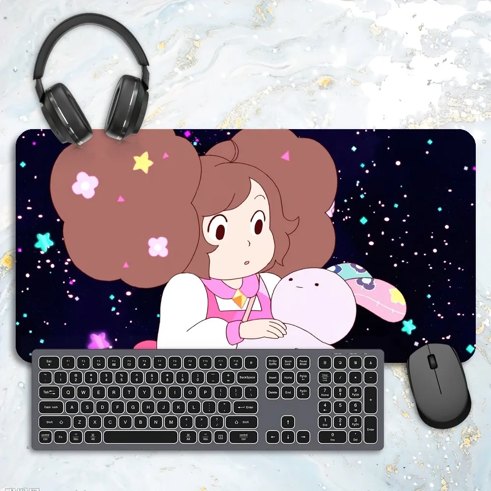 Cartoon B-Bee And P-Puppycat Mousepad Computer Laptop Extended Mouse Mats Large Rubber Keyboards Table Mat