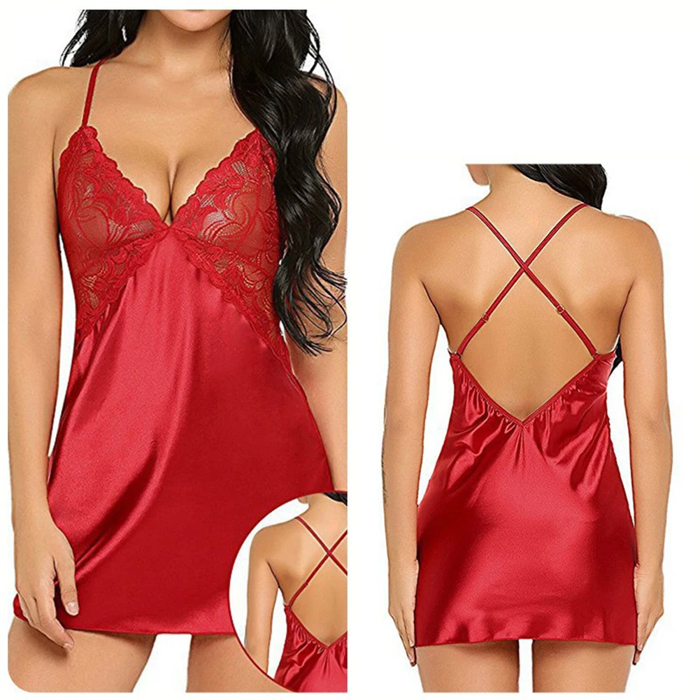 Erotic Hot Dress Lingerie Moderate Elasticity Polyester Fabric Regular Length Solid Color Suitable For Holiday