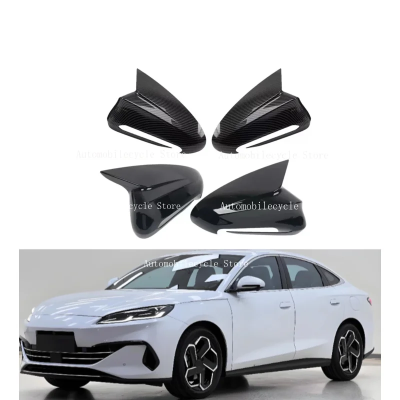 Car Rearview Mirror Cover Fit For BYD Seal Atto 4 2022 2023 2024  Side  Wing Cap Rear View Case Trim Carbon Fiber