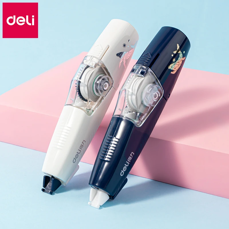 Deli 2pcs Set Pen Type Correction Tape Student Kawaii Tape Cute Modification Corrector Tape For Office School StationerySupplies