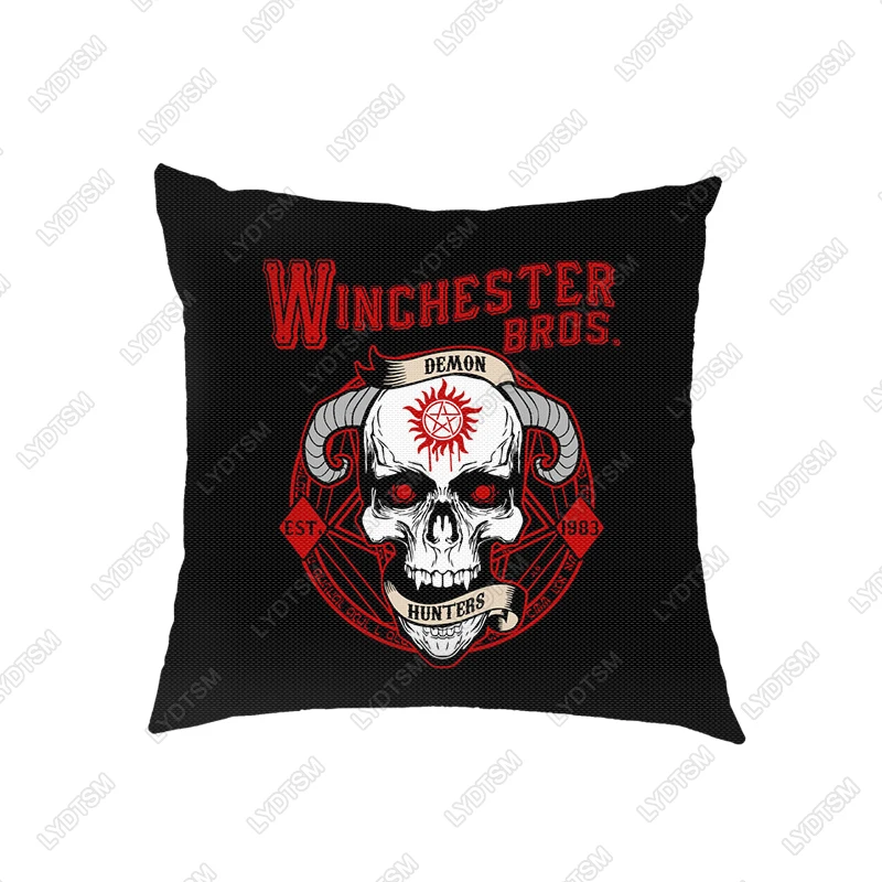 Supernatural Throw Pillow Cover Classic TV Show Sam Dean Winchester Cushion Case Pentagram Symbol Home Sofa Decor Fans Gift