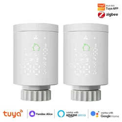 Smart home tuya ZigBee 3.0 TRV Thermostat Radiator Actuator Valve Programmable Temperature Controller Alexa Google Voice