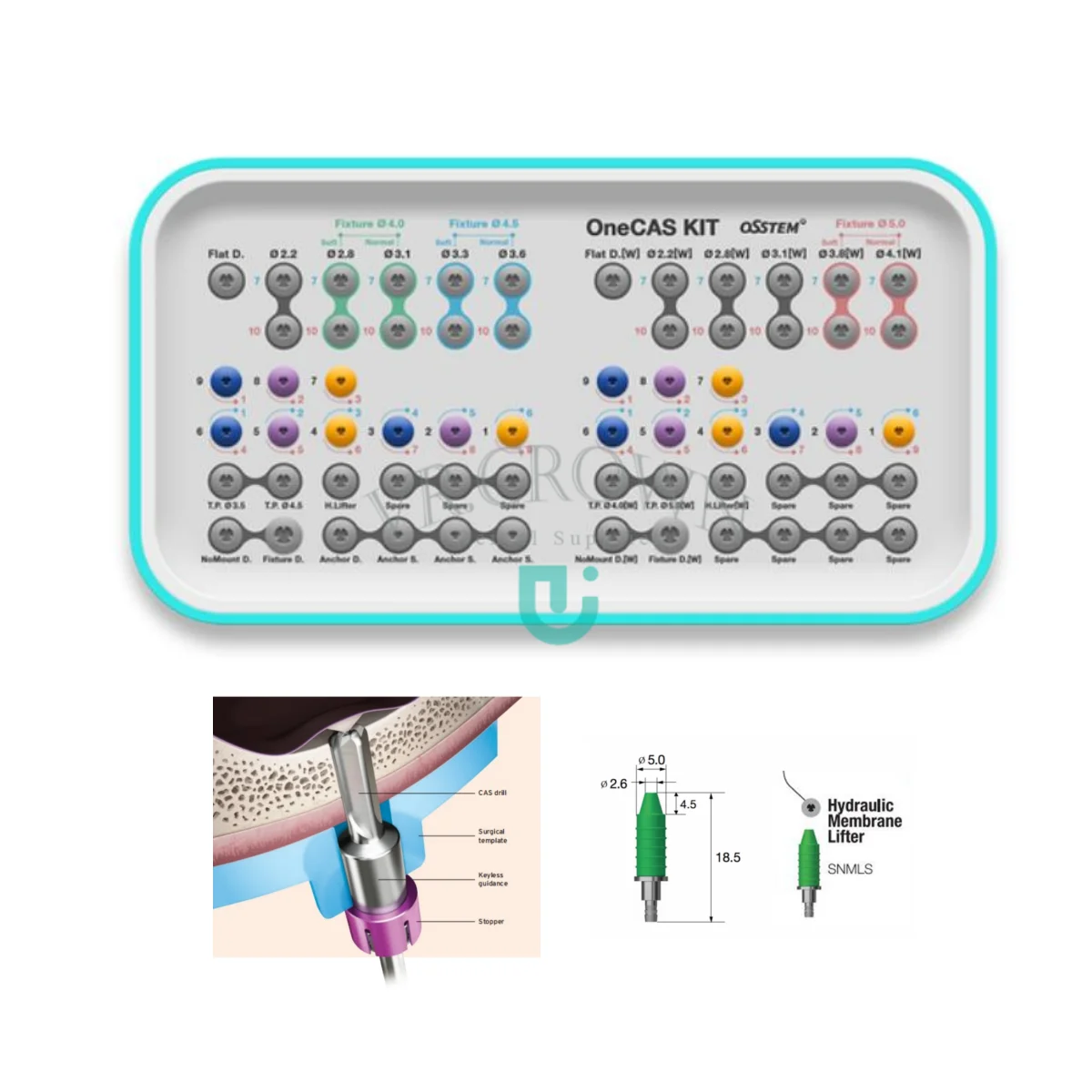 Onecas Kit - Guided Sinus Lift Chirurgie Kit Osstem Implantat Instrumenten Kits