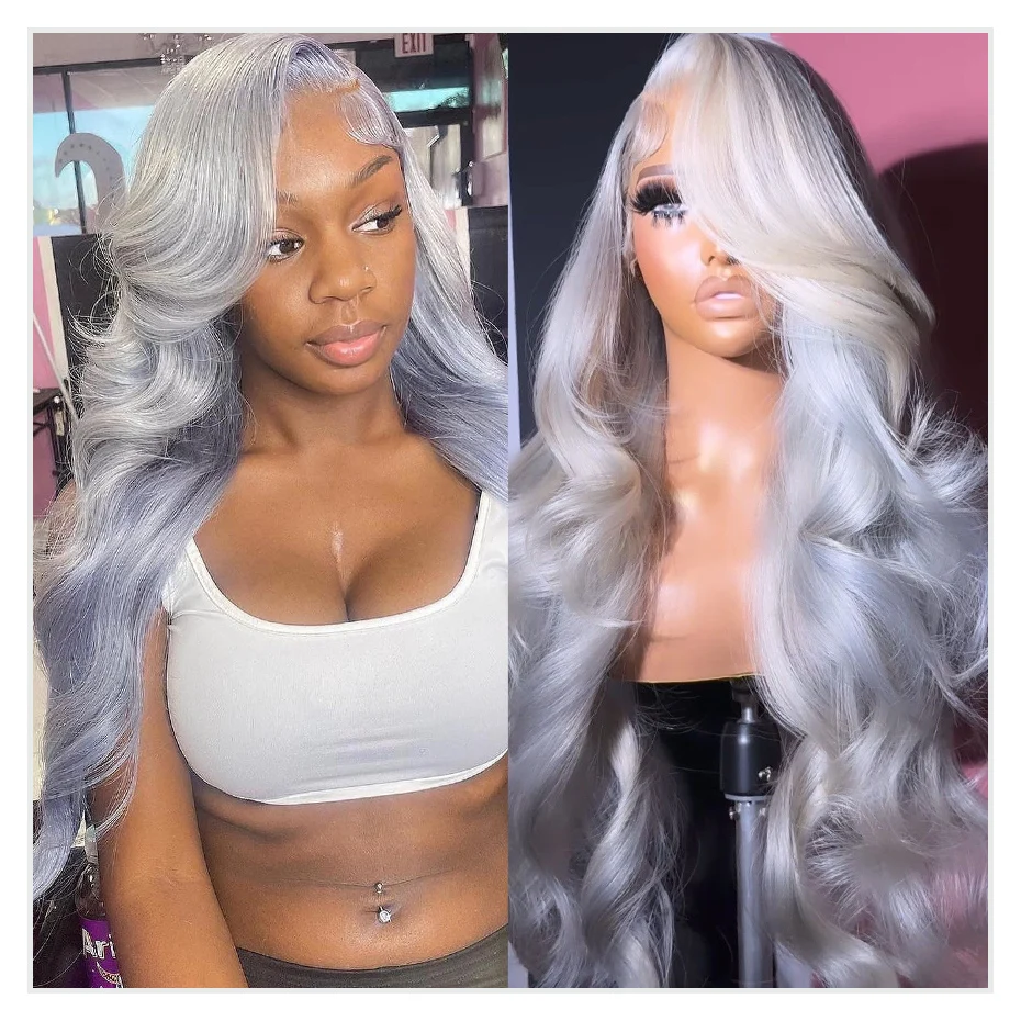 Grey Lace Fronts Wigs Human Hair 613 Hd Lace Frontal Wig 13x6 Vietnamese Raw Hair 30 40 Inch Body Wave Human Hair Wigs