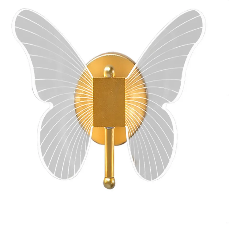 الشمال فراشة الجدار مصباح الفاخرة الإبداعية غرفة نوم رئيسية ضوء السرير ل صافي الأحمر الحديثة الحد الأدنى غرفة المعيشة خلفية التلفزيون