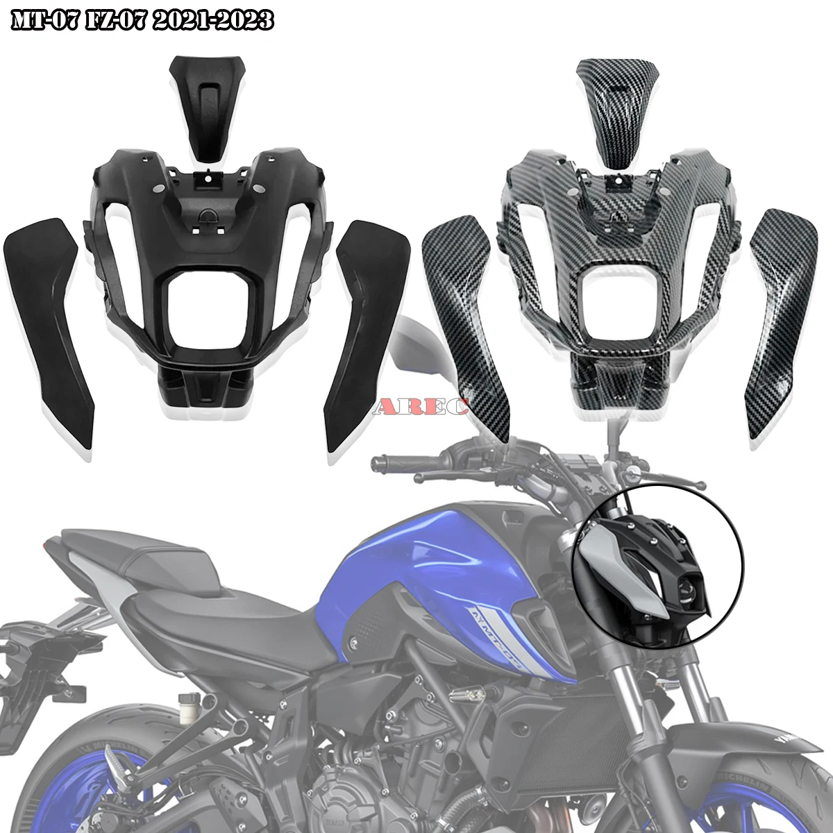 Per YAMAHA MT07 2021-2024 2023 MT-07 Accessori Moto Faro Copertura Protettiva Borsette Strumento Telaio Carenatura Superiore