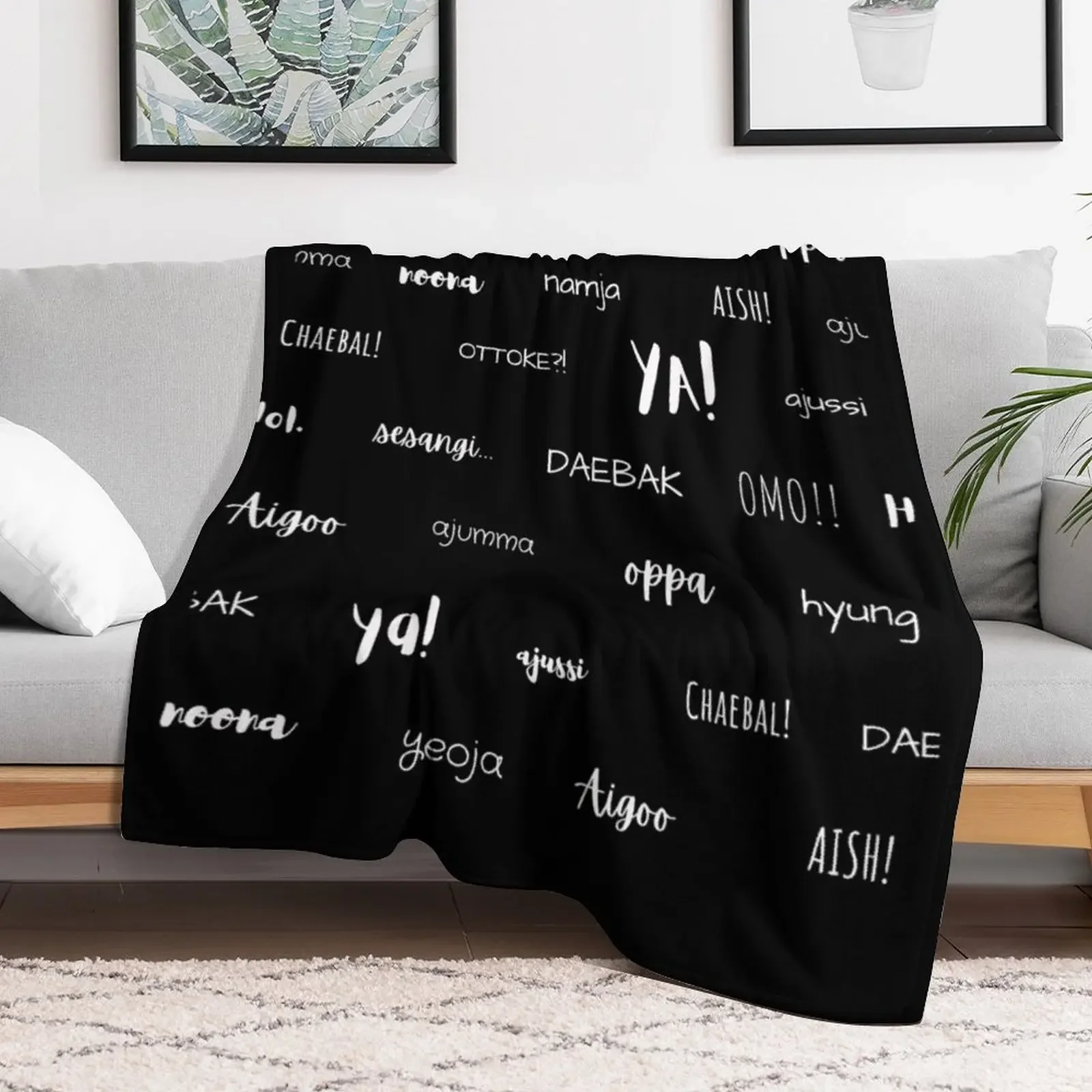 Kdrama Vocabulary Throw Blanket for winter Thins decorative Blankets