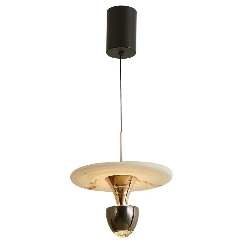 Light Luxury Imitation Marble Bedside Lifting Small Chandelier Medieval Creative Model Room Spotlight Restaurant Bar