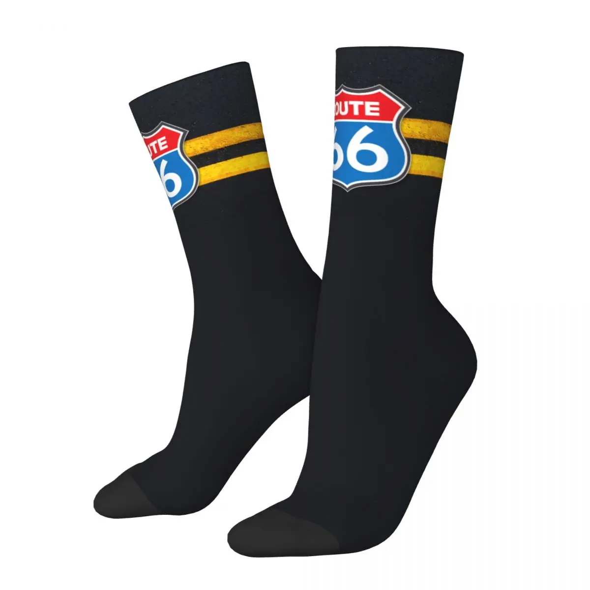 Strips U S Route 66 Socks Gym 3D Print Boy Girls Mid-calf Sock