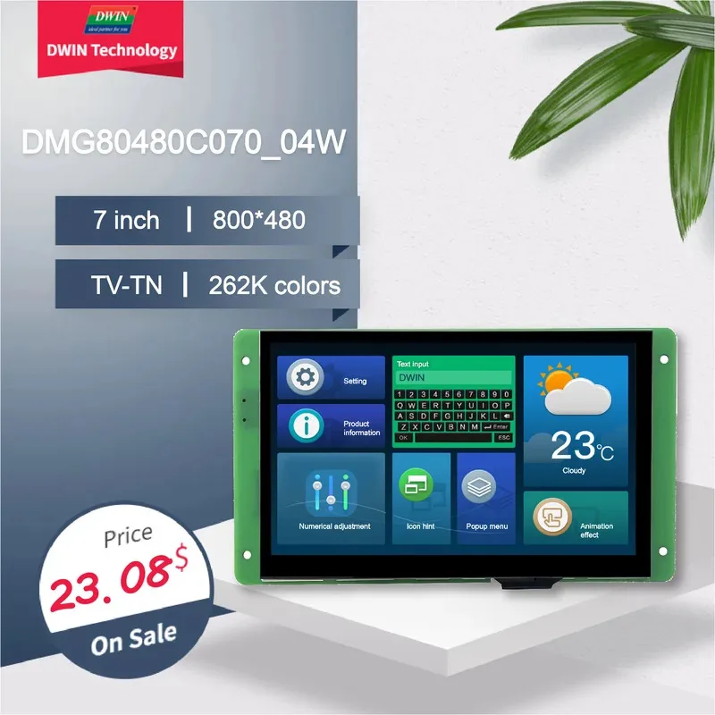 DWIN 7-дюймовый 800*480 TFT ЖК-дисплей, модуль емкостного/резистивного TTL/RS232, коммерческий смарт-экран для Arduino DMG80480C070_04W