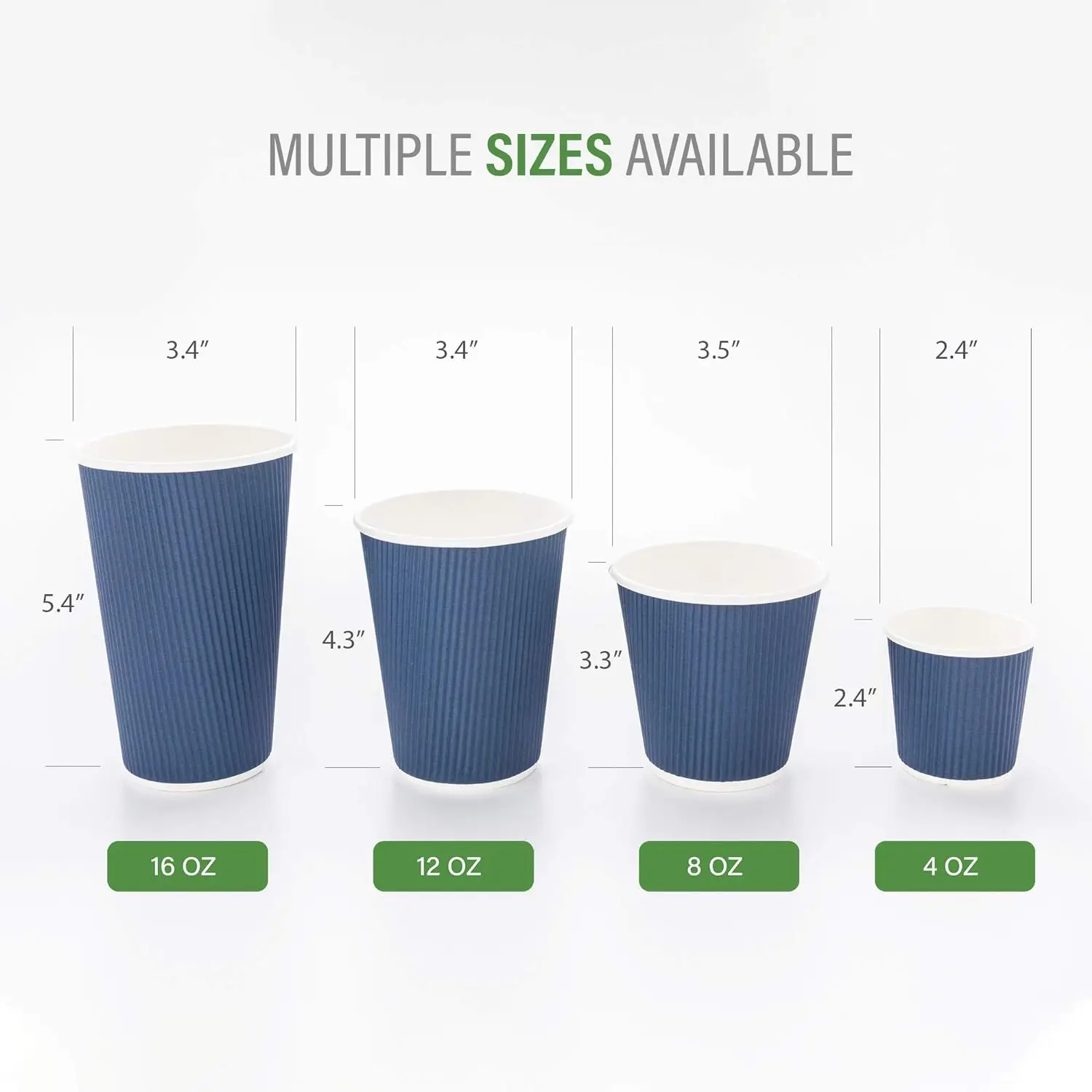 Restaurantware 16 Ounce Disposable Coffee Cups 500 Ripple Wall Hot Cups For Coffee - Lids Sold Separately Rolled Rim