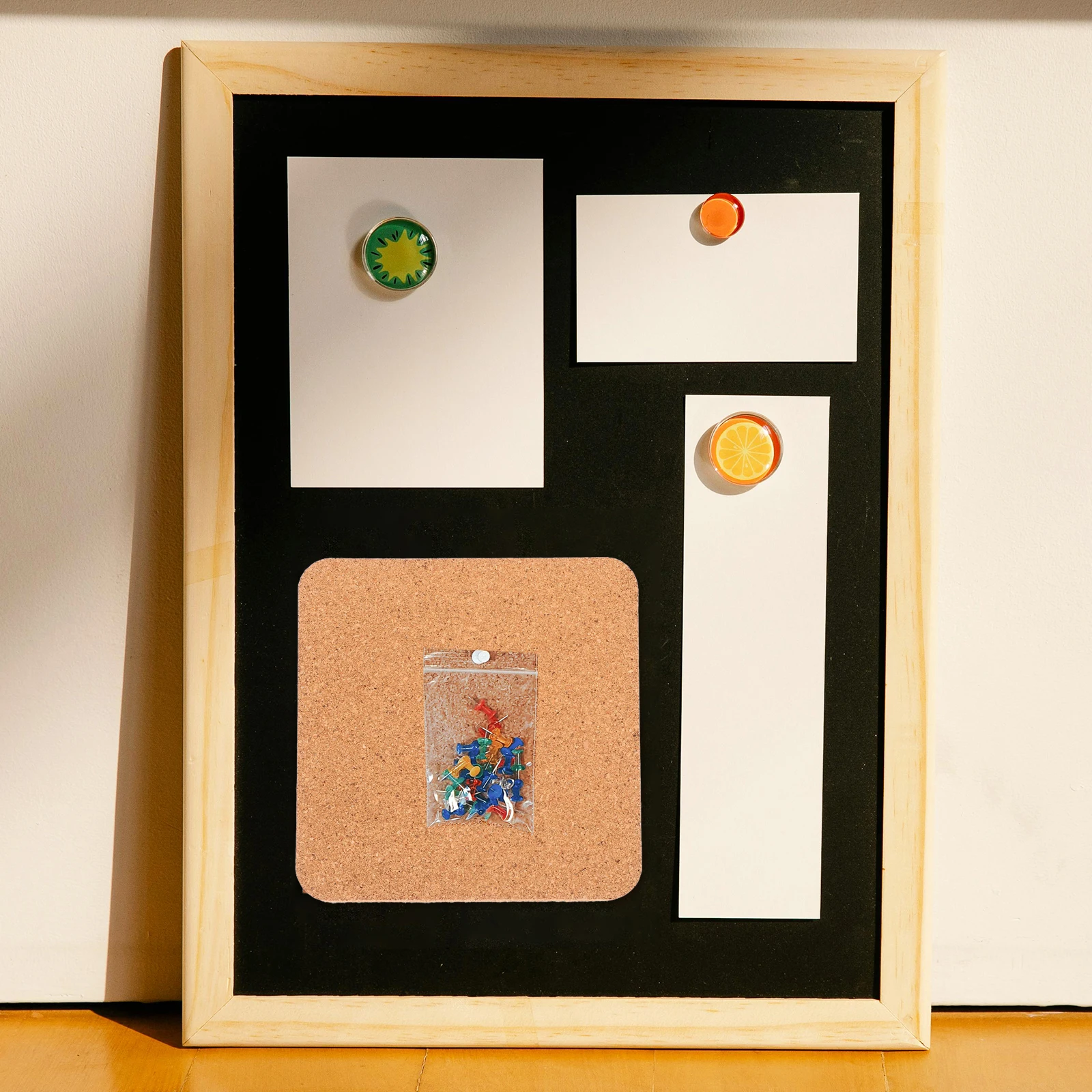 

2pcs Cork Small Bulletin Board For Wall Thick Cork Boards Office Decorative Message Board Photo Display Pad Note Organizer Craft