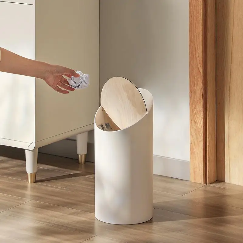 

Круглая мусорная корзина с откидной крышкой для офиса и дома, роскошная, креативная, для уборки дома