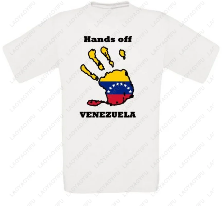 Hands Off Venezuela Caracas Chavez Maduro Peace Unisex Adult Cotton Tshirt Fuuny Creative Trend Casual Simple O-neck Printed Tee