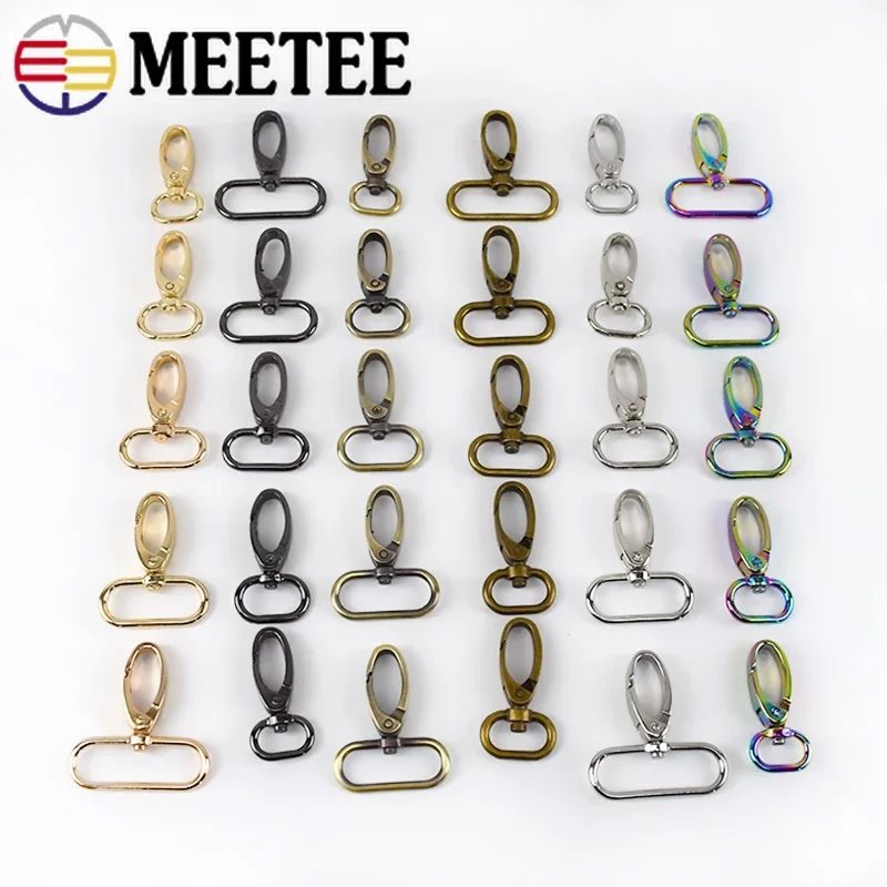 20Pcs 16-38mm Metal Buckles Leather Belt Strap Clasp Dog Collar Keychain Swivel Trigger Clip Snap Hook DIY Hardware Accessories