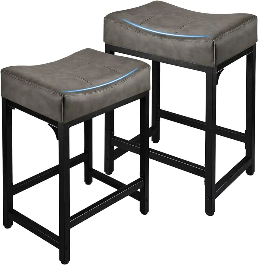 

FLYZC Counter Height Bar Stools Set of 2,24 Inch Stools for Kitchen Counter with Soft Cushion Bar Stools and Barstools Steel Fra