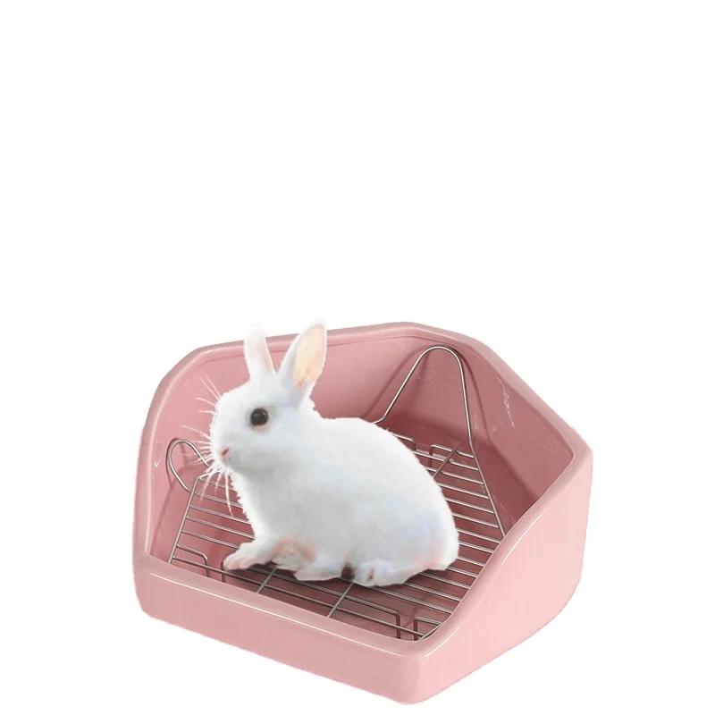 Ceramics Rabbit Litter Box Extra Large and Weighted  Small Pet Toilet Rabbit Supplies for Preventing Urine Spraying