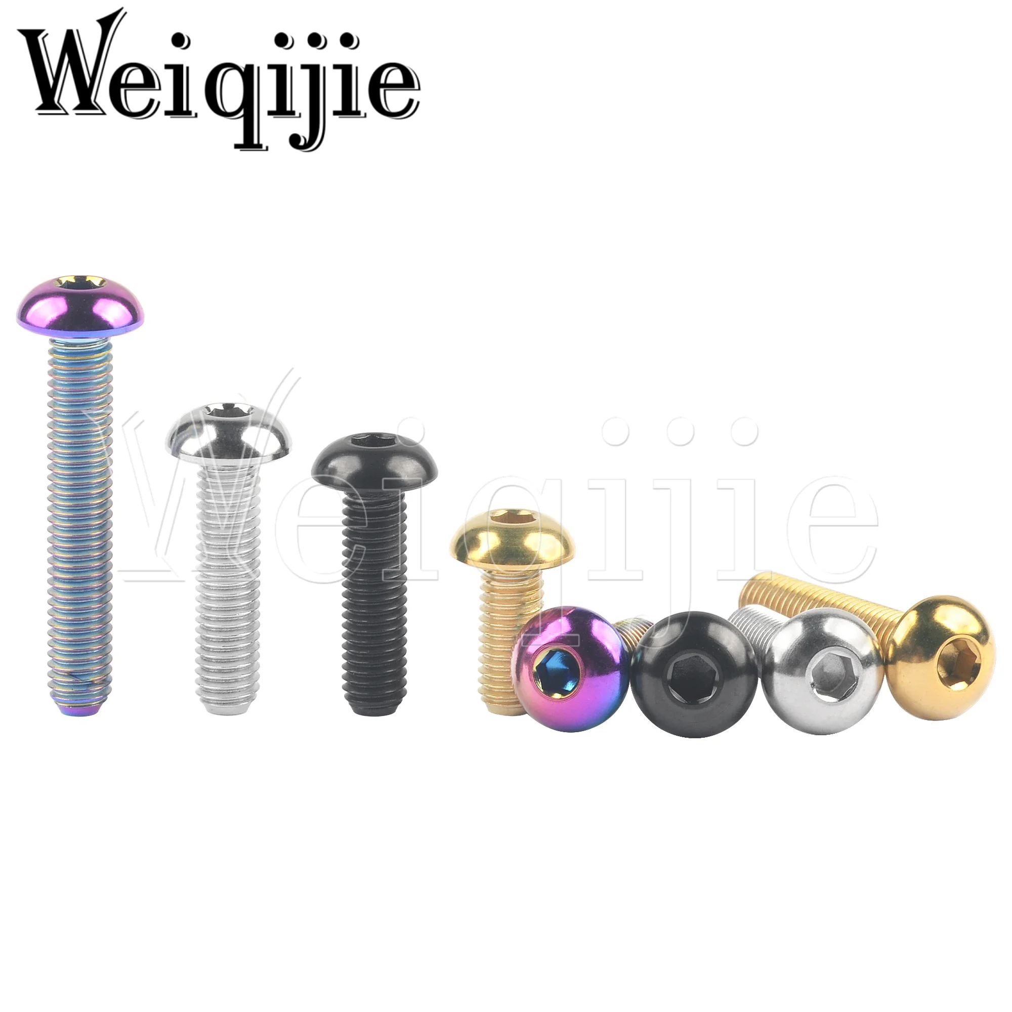 Weiqijie Perno de titanio M3 / M4 / M5 x 6 8 10 12 15 18 20 25 30 mm Llave Allen para tornillos de fijación de portabotellas de bicicleta