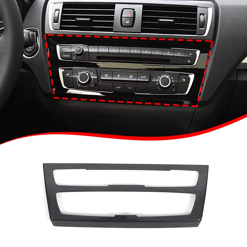 

For BMW 1 2 Series F20 F21 F22 F23 2017-2019 Real Carbon Fiber Car Air Conditioning Mode Button Decorative Frame Car Accessories