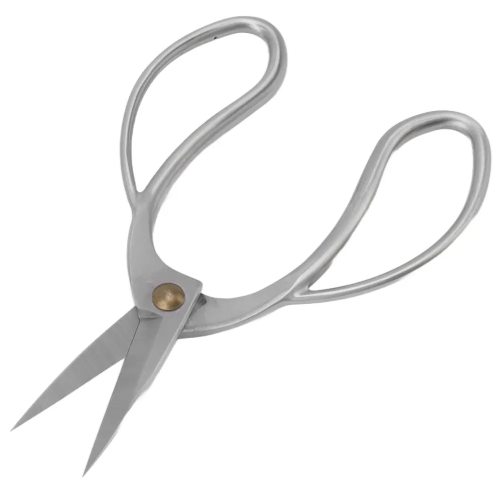 Stainless Steel Bonsai Pruning Scissors Butterfly Handle Sharp Blades Garden Pruning Shears Silver Hand Operated