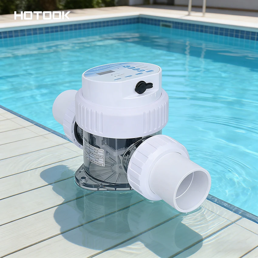 Saltwater Pool Chlorination System, Smart Chlorine Generator PVC/ABS Portable Lightweight, Graffiti App Control, Digital Panel