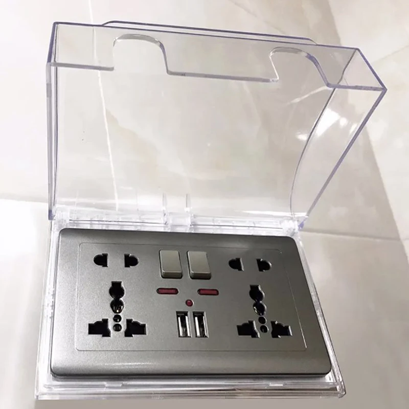 146 Waterproof Splash Box For Wall Sockets White Transaparent Protection Cover For Washroom Sockets