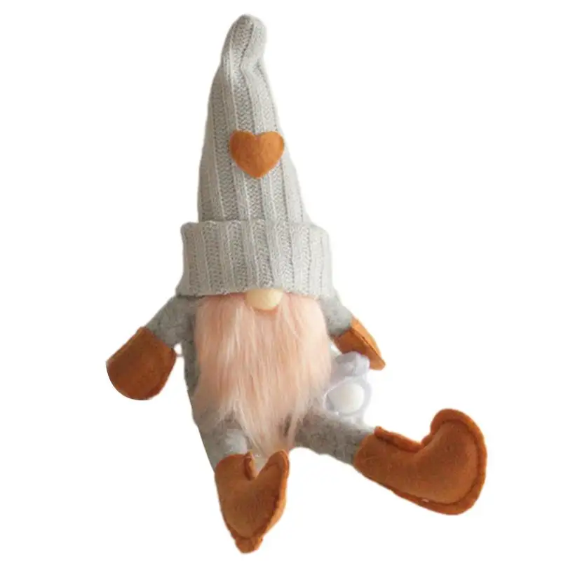 Gnome recheado de malha Gnome para decoração doméstica, Figurinhas anão de perna longa, Decorações fofas, Perfeito para casa