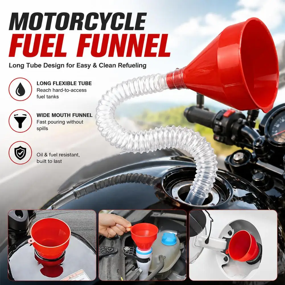 

Universal Car Refueling Funnel Telescopic Filling Funnels Car Motorcycle Engine Gasoline Oil Funnels With Detachable Hose